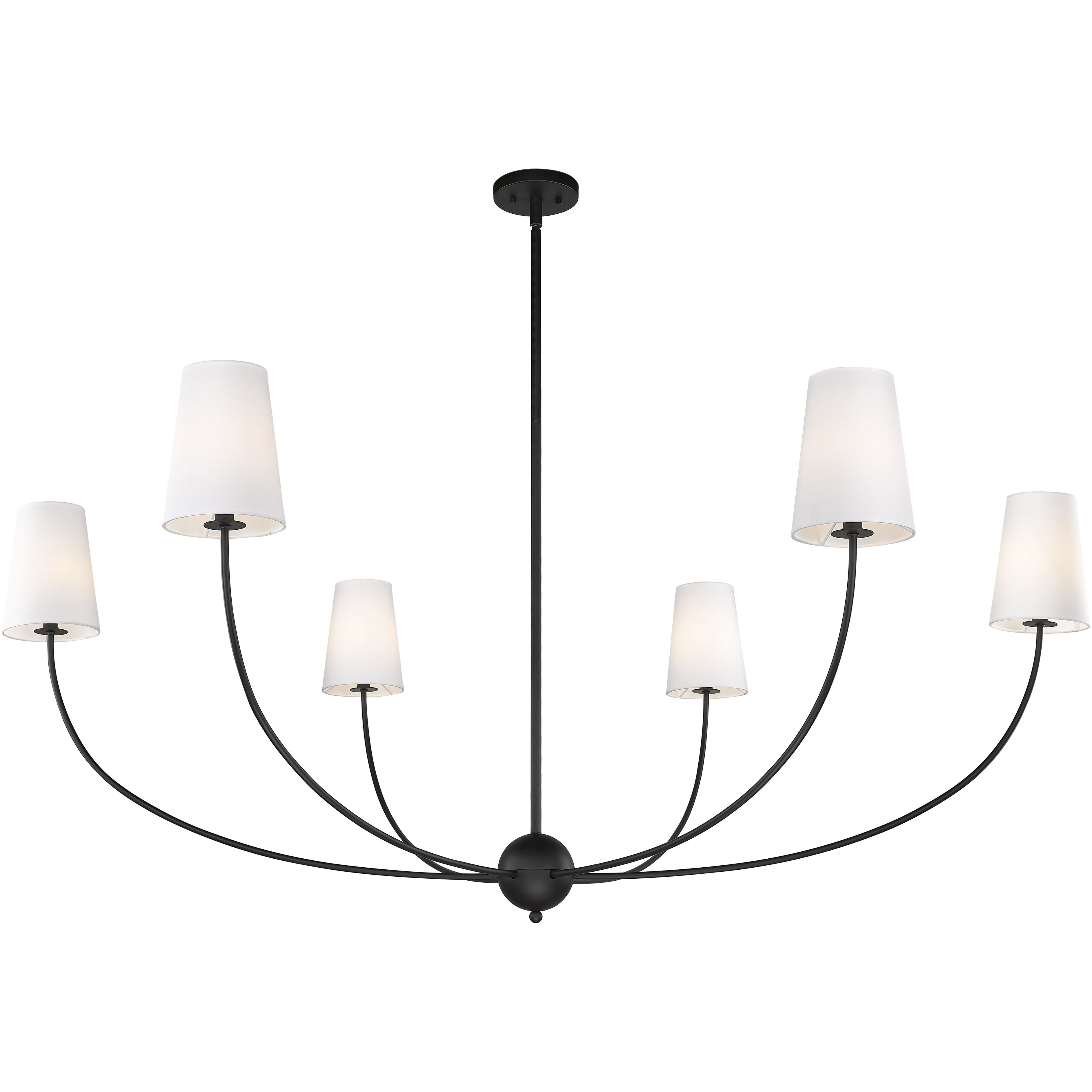 Shannon 6 Light 62 inch Matte Black Chandelier Ceiling Light