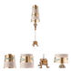 Pompadour Luxe 40 inch 60.00 watt Gold And Silver Leaf Table Lamp Portable Light, Flambeau