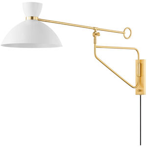 Cranbrook 1 Light 14.25 inch Aged Brass and Soft White Plug-in Sconce Wall Light