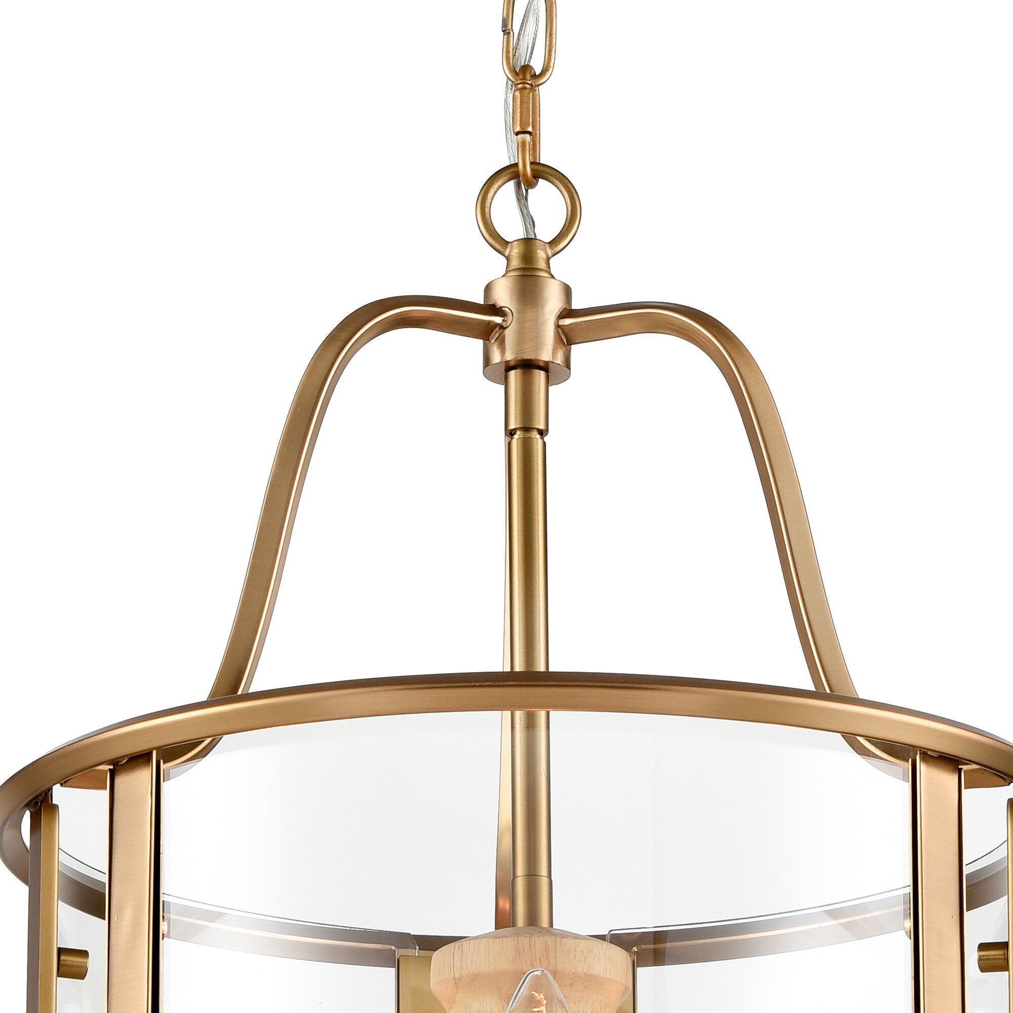 French Country 3 Light 14 inch Natural Brass Pendant Ceiling Light