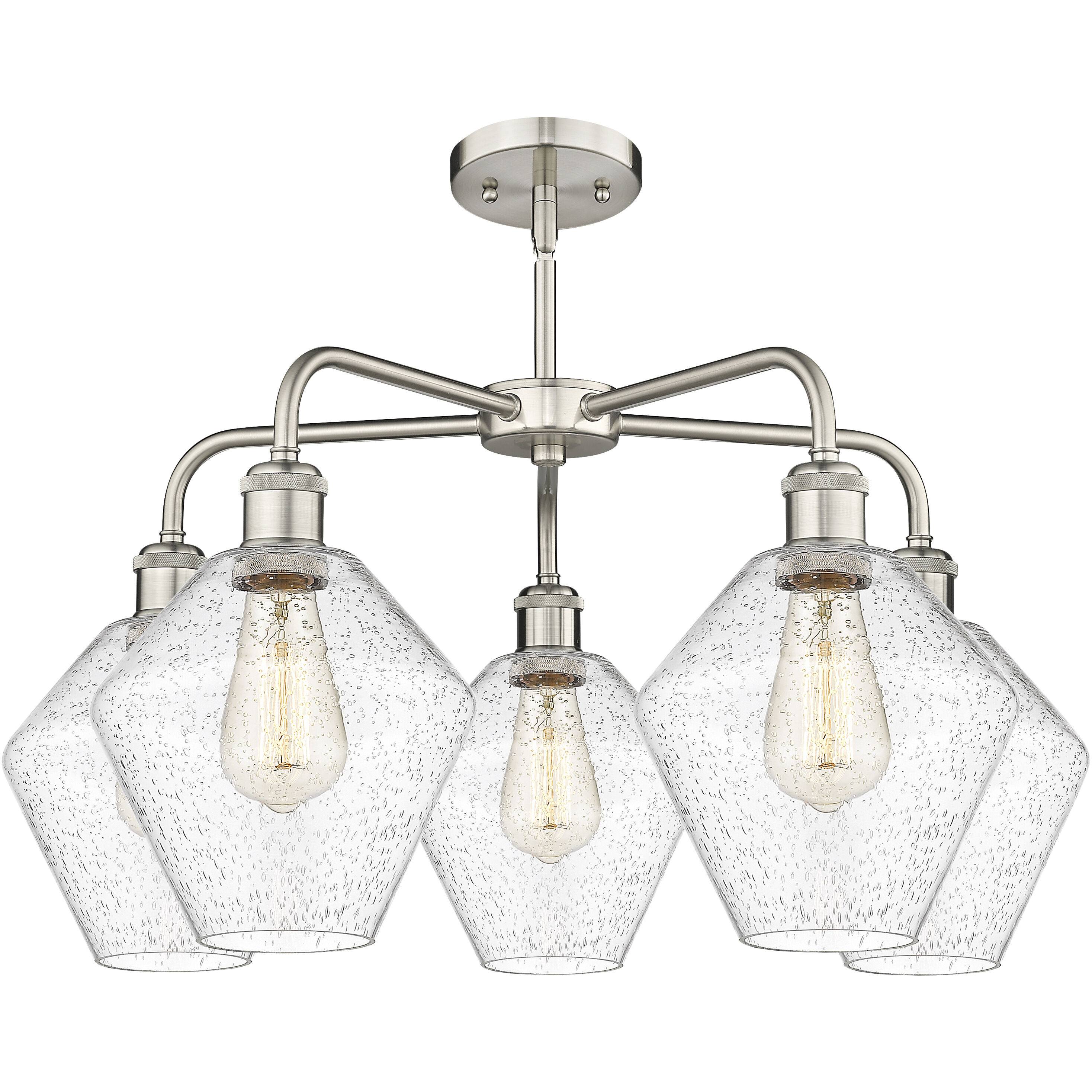 Cindyrella 5 Light 26 inch Satin Nickel Chandelier Ceiling Light in Seedy