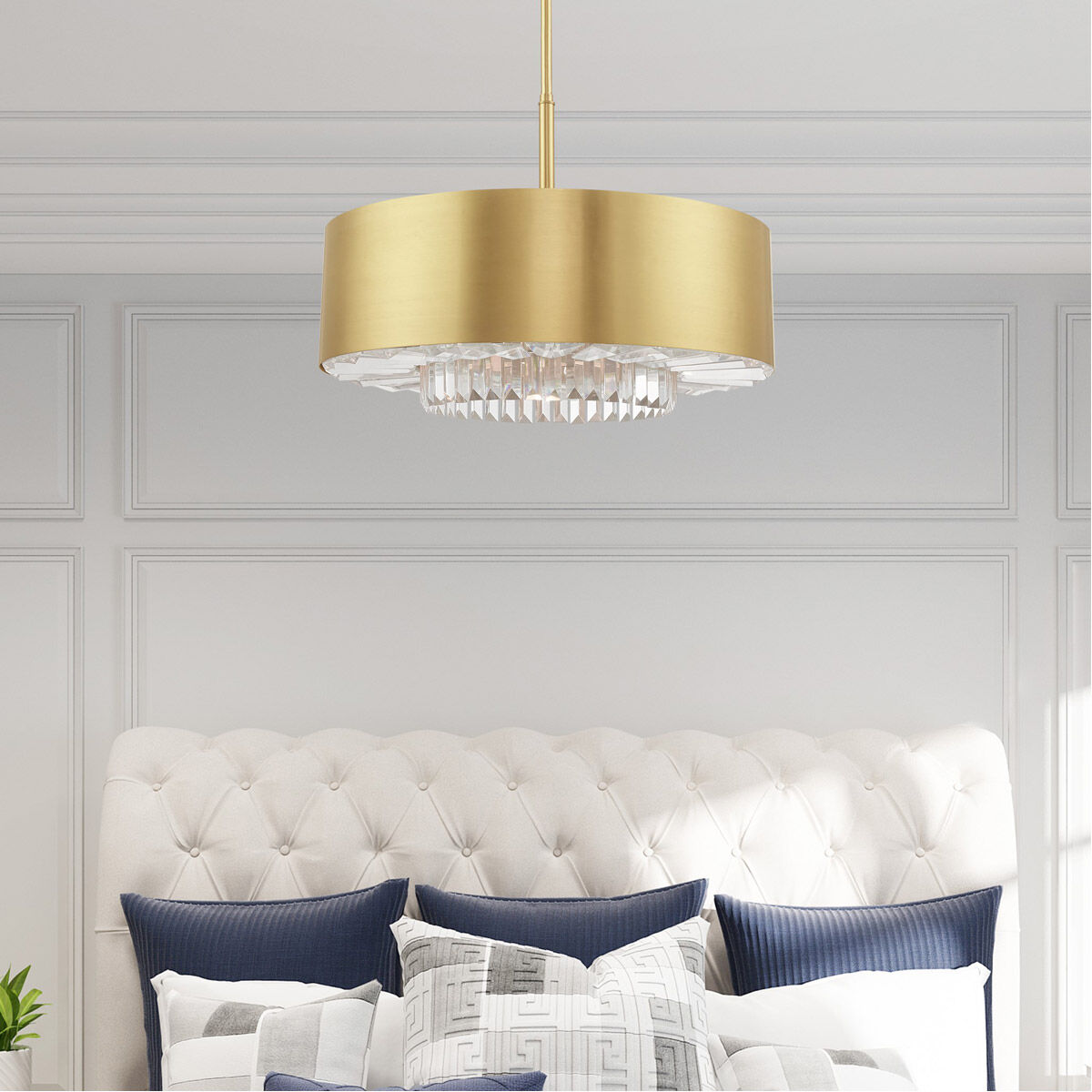 Madison 6 Light 24 inch Satin Brass Pendant Chandelier Ceiling Light