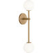 Richard June Sorelle 2 Light 4.5 inch Estate Brass Wall Sconce Wall Light