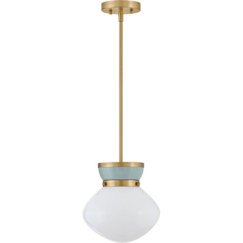 Lucy 1 Light 10 inch Lacquered Brass with Seafoam Pendant Ceiling Light