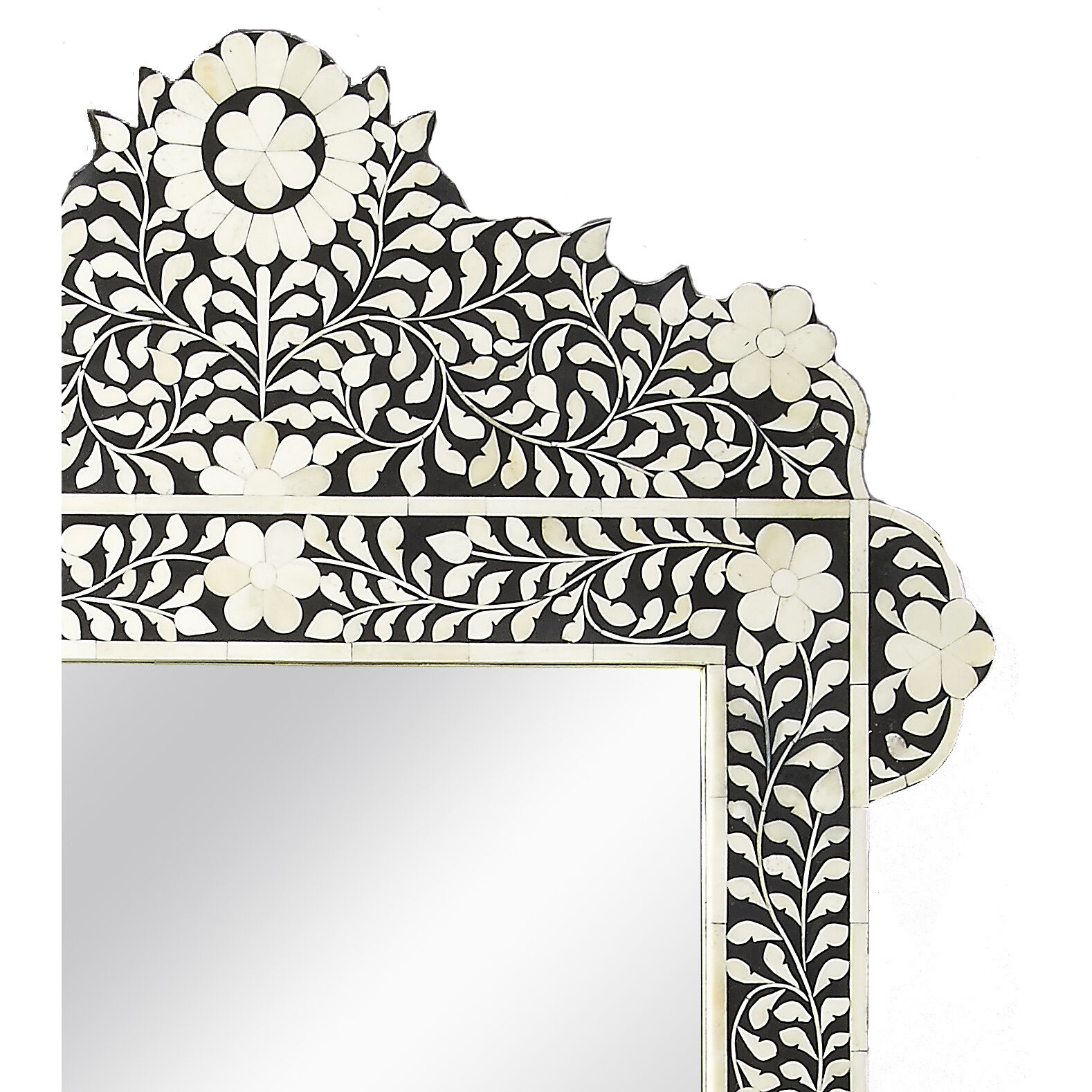Bone Inlay Vivienne Crown Bone Inlay 48 X 28 inch Black Bone Inlay Mirror