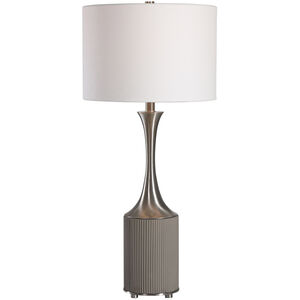 Pitman 34 inch 150.00 watt Gray Concrete and  Brushed Nickel Table Lamp Portable Light