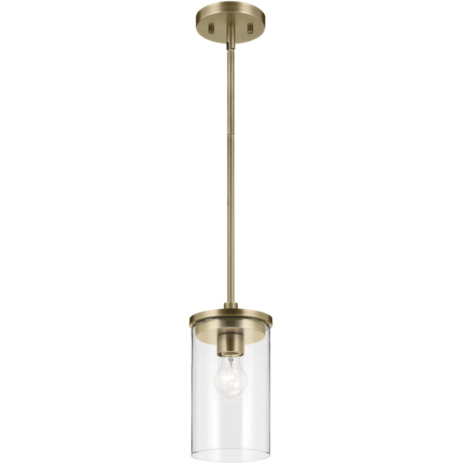 Crosby 1 Light Natural Brass Mini Pendant Ceiling Light
