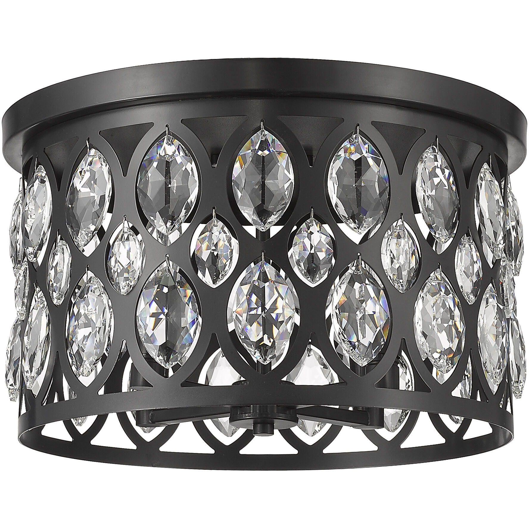 Dealey 4 Light 14.75 inch Matte Black Flush Mount Ceiling Light