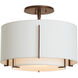 Exos 1 Light 16.1 inch Bronze Semi-Flush Ceiling Light in Natural Anna, Small