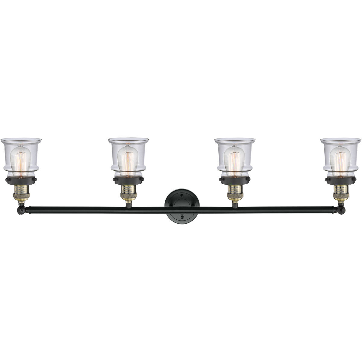Franklin Restoration Small Canton LED 42 inch Black Antique Brass Bath Vanity Light Wall Light in Clear Glass, Franklin Restoration