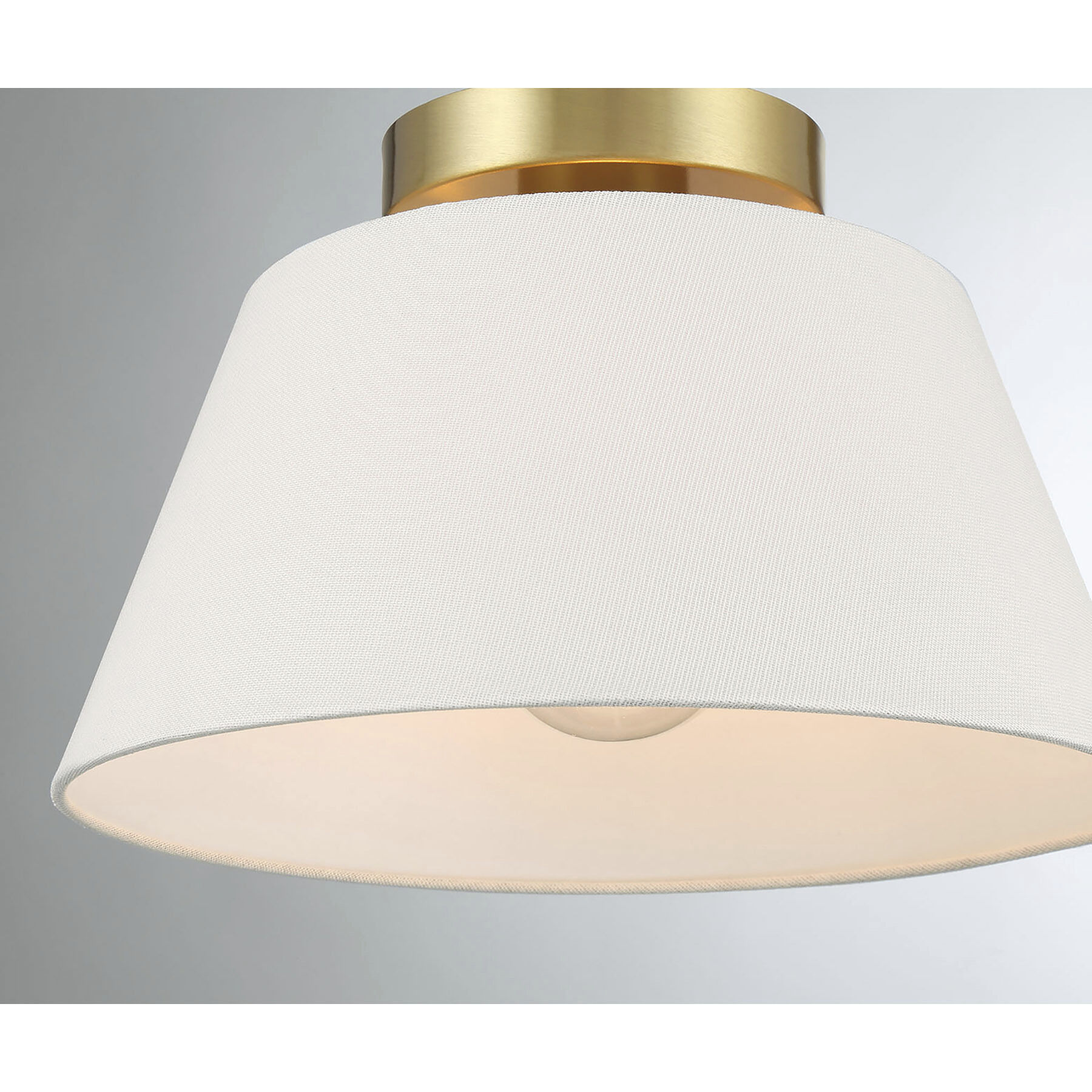 Modern 1 Light 12 inch Natural Brass Semi-Flush Ceiling Light