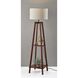 Kirby 59.75 inch 150.00 watt Walnut Wood Shelf Floor Lamp Portable Light