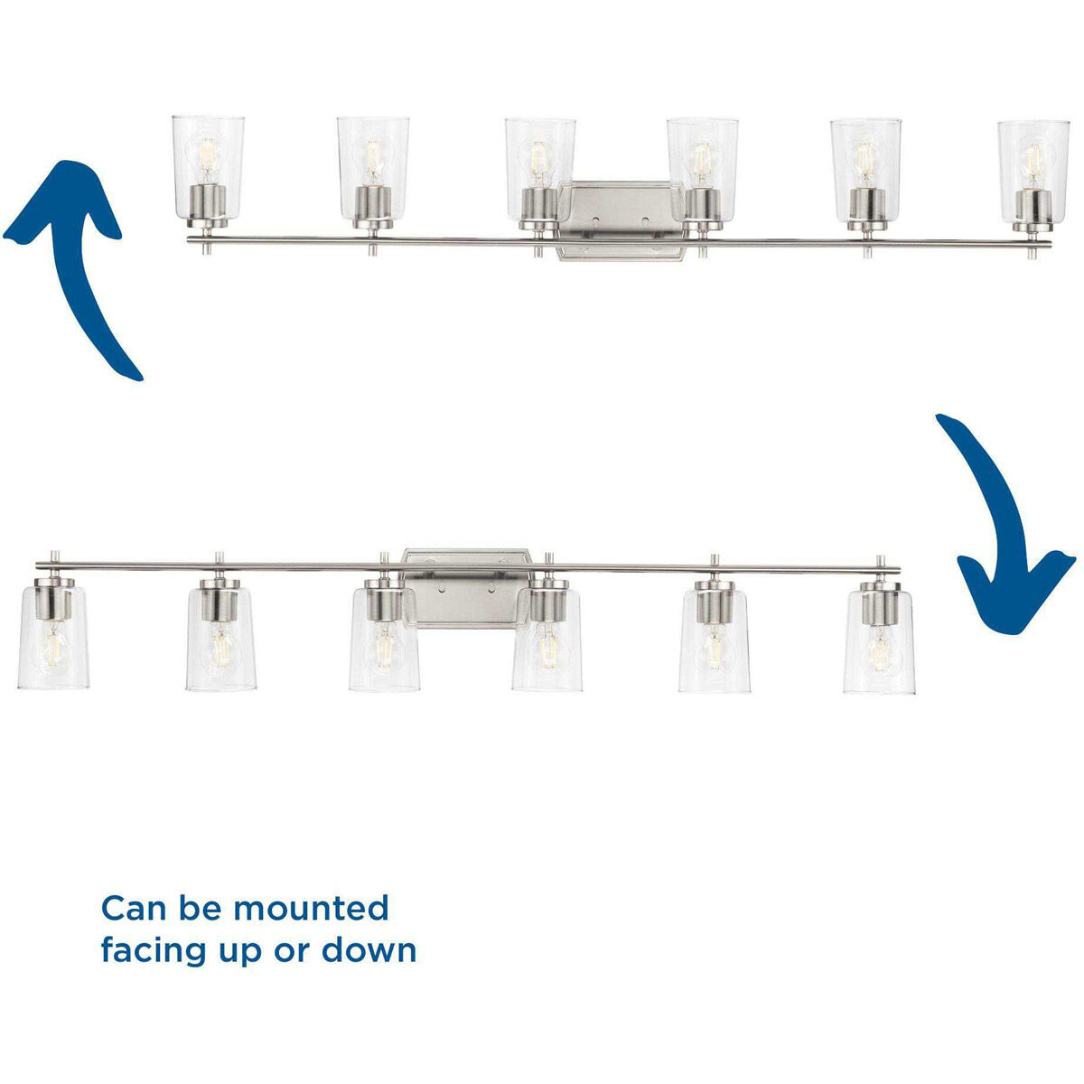 Adley 6 Light 49 inch Brushed Nickel Bath Vanity Wall Light