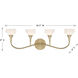 Florena 4 Light 30.5 inch Noble Brass Bathroom Vanity Light Wall Light