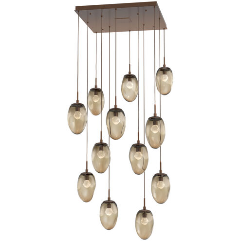 Meteo LED LED Burnished Bronze Chandelier Ceiling Light, Square Multi-Pendant