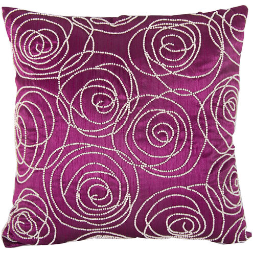 Faux Pearl Embellished 18 X 6.5 inch Fuchsia Pillow
