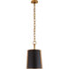 Carrier and Company Hastings 1 Light 11.5 inch Hand-Rubbed Antique Brass Pendant Ceiling Light in Black, Small