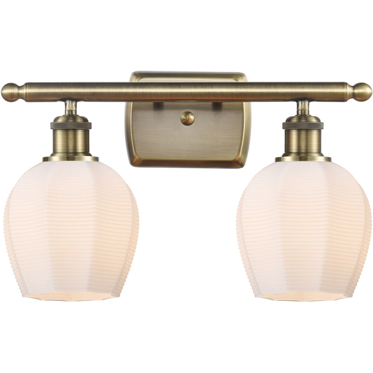 Ballston Norfolk LED 16 inch Antique Brass Bath Vanity Light Wall Light in Matte White Glass
