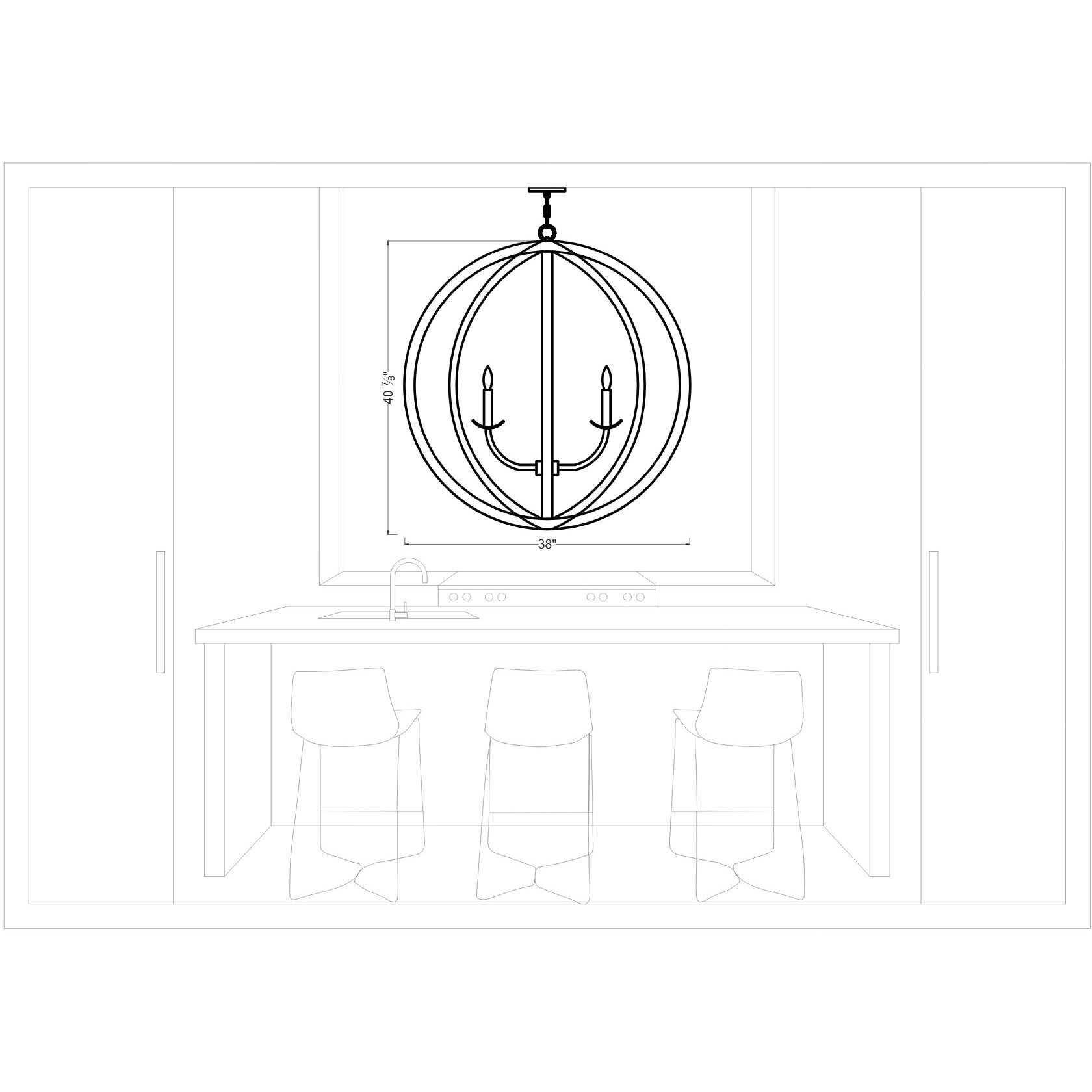 Sean Lavin Allier 6 Light 38 inch Weathered Oak Wood / Antique Forged Iron Chandelier Pendant Ceiling Light