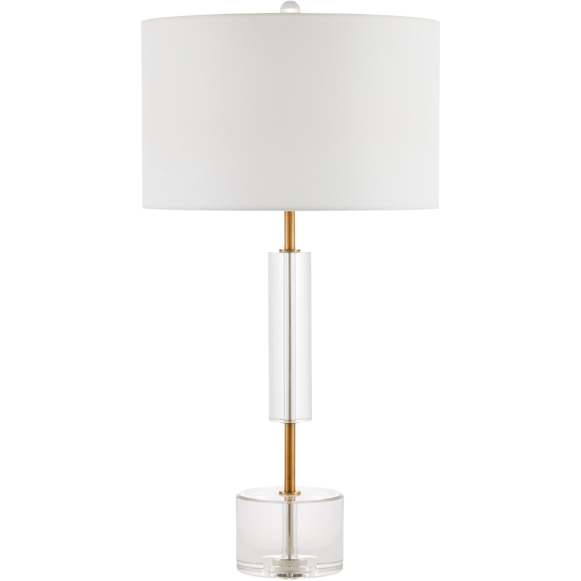 Deville 31 inch 150 watt Clear/Antique Brass Table Lamp Portable Light