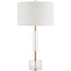 Deville 31 inch 150 watt Clear/Antique Brass Table Lamp Portable Light