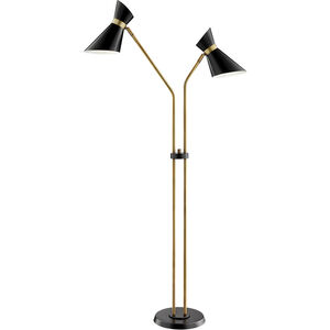 Jared 60 inch 60.00 watt Antique Brass Floor Lamp Portable Light