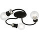 Bromley 3 Light 13 inch Black with Brushed Nickel Accents Flush Mount Ceiling Light