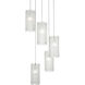 Textured Glass 5 Light 19.7 inch Graphite Multi-Pendant Ceiling Light