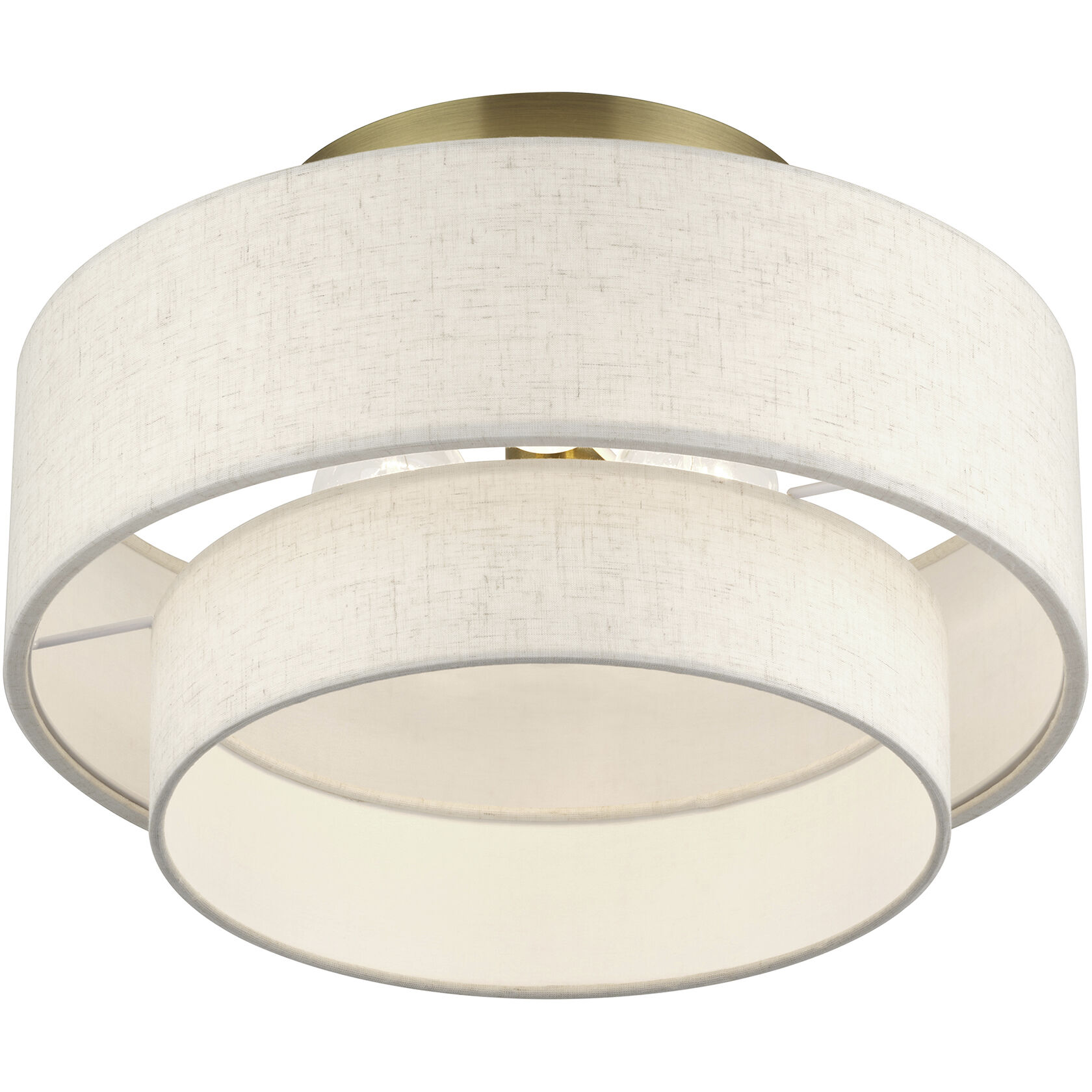 Manorwood 3 Light 15 inch Antique Brass Semi Flush Mount Ceiling Light, Large