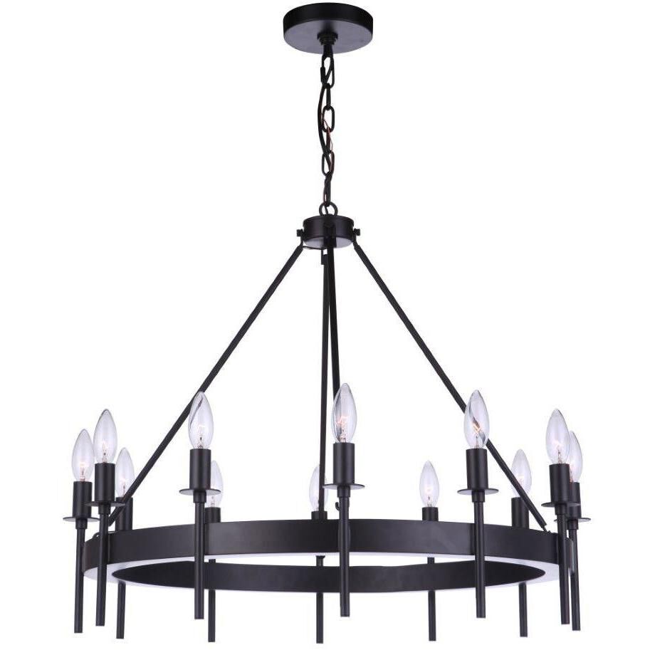 Larrson 12 Light 28.5 inch Flat Black Chandelier Ceiling Light