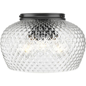 Adeline 3 Light 14 inch Matte Black Flush Mount Ceiling Light