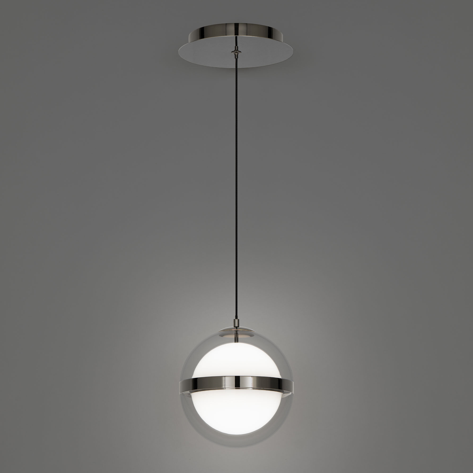 Cyllindra LED 6 inch Black Chrome Pendant Ceiling Light in 3000K, Black/Chrome, dweLED