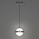 Cyllindra LED 6 inch Black Chrome Pendant Ceiling Light in 4000K, Black/Chrome, dweLED