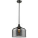 Ballston X-Large Bell LED 8 inch Oil Rubbed Bronze Pendant Ceiling Light in Plated Smoke Glass, Ballston
