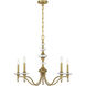 Champlain 5 Light 28 inch Warm Brass Chandelier Ceiling Light