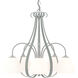 Sweeping Taper 5 Light 24 inch Vintage Platinum Chandelier Ceiling Light