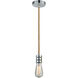 Gatsby Bare Bulb 1 Light 2 inch Polished Chrome Mini Pendant Ceiling Light in Copper, Gatsby