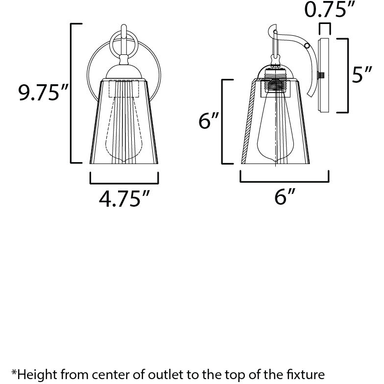 Jackson Hole Wall Sconce Wall Light in Black, Clear