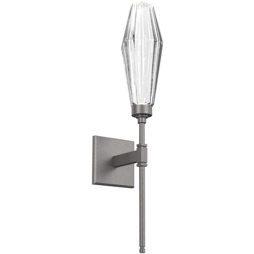 Aalto LED 4.5 inch Graphite Indoor Sconce Wall Light in 3000K LED, Optic Rib Clear, Belvedere