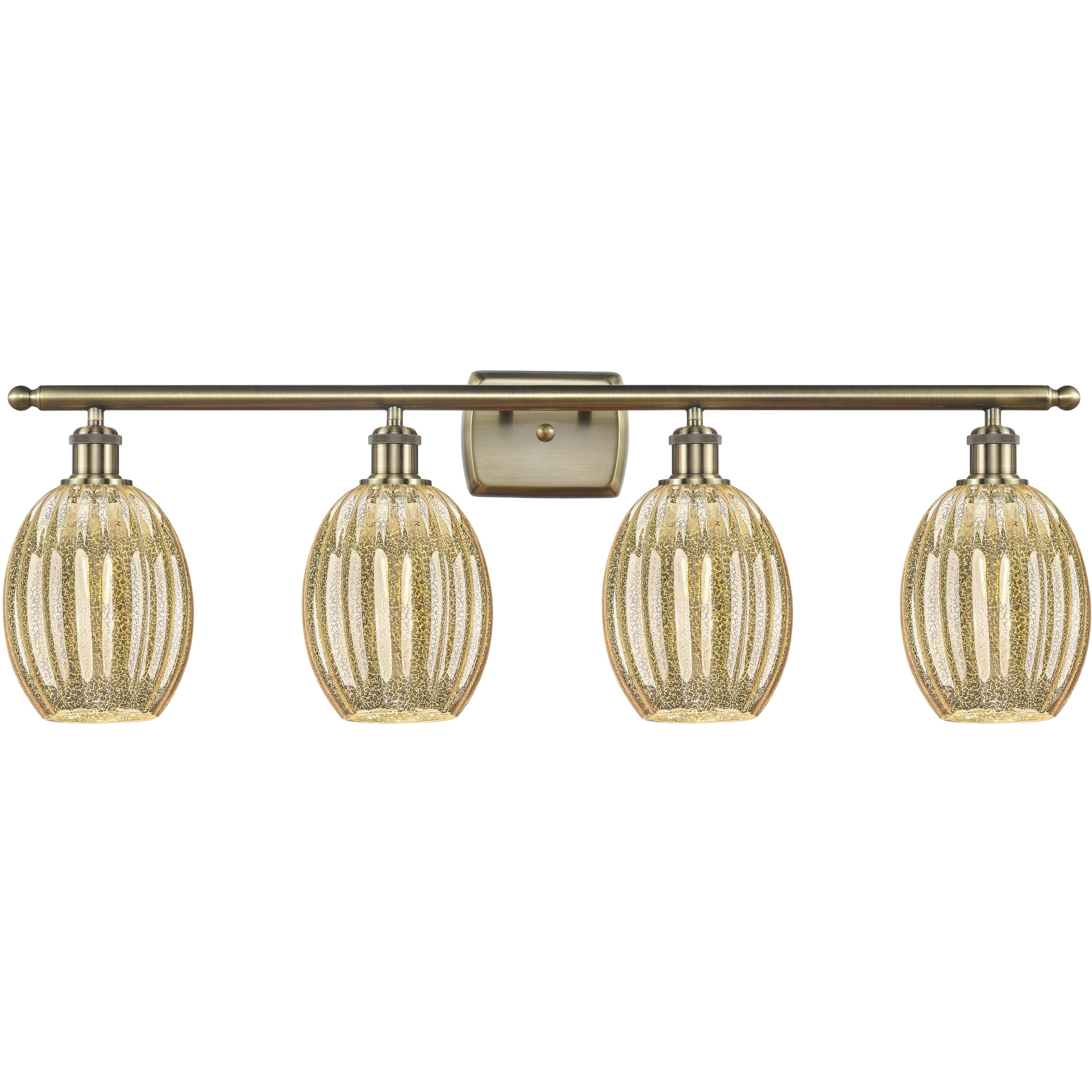 Ballston Preston 4 Light 36.25 inch Antique Brass Bath Vanity Light Wall Light in Mercury