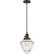 Franklin Restoration Bullet 1 Light 7 inch Matte Black Mini Pendant Ceiling Light in Incandescent, Seedy