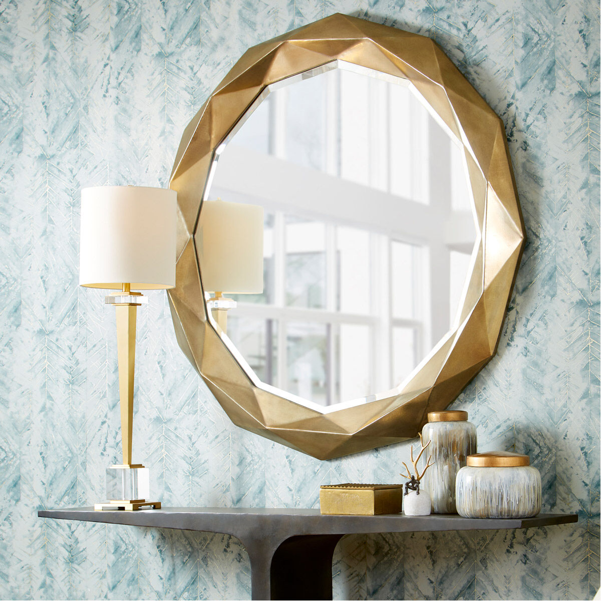 Statuette 41 inch 100.00 watt Brass Table Lamp Portable Light