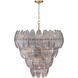 Marclaire 15 Light 32.75 inch Legacy Brass Pendant Ceiling Light in Grey Textured Handmade Glass