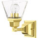 Mission 1 Light 5 inch Polished Brass Sconce Wall Light