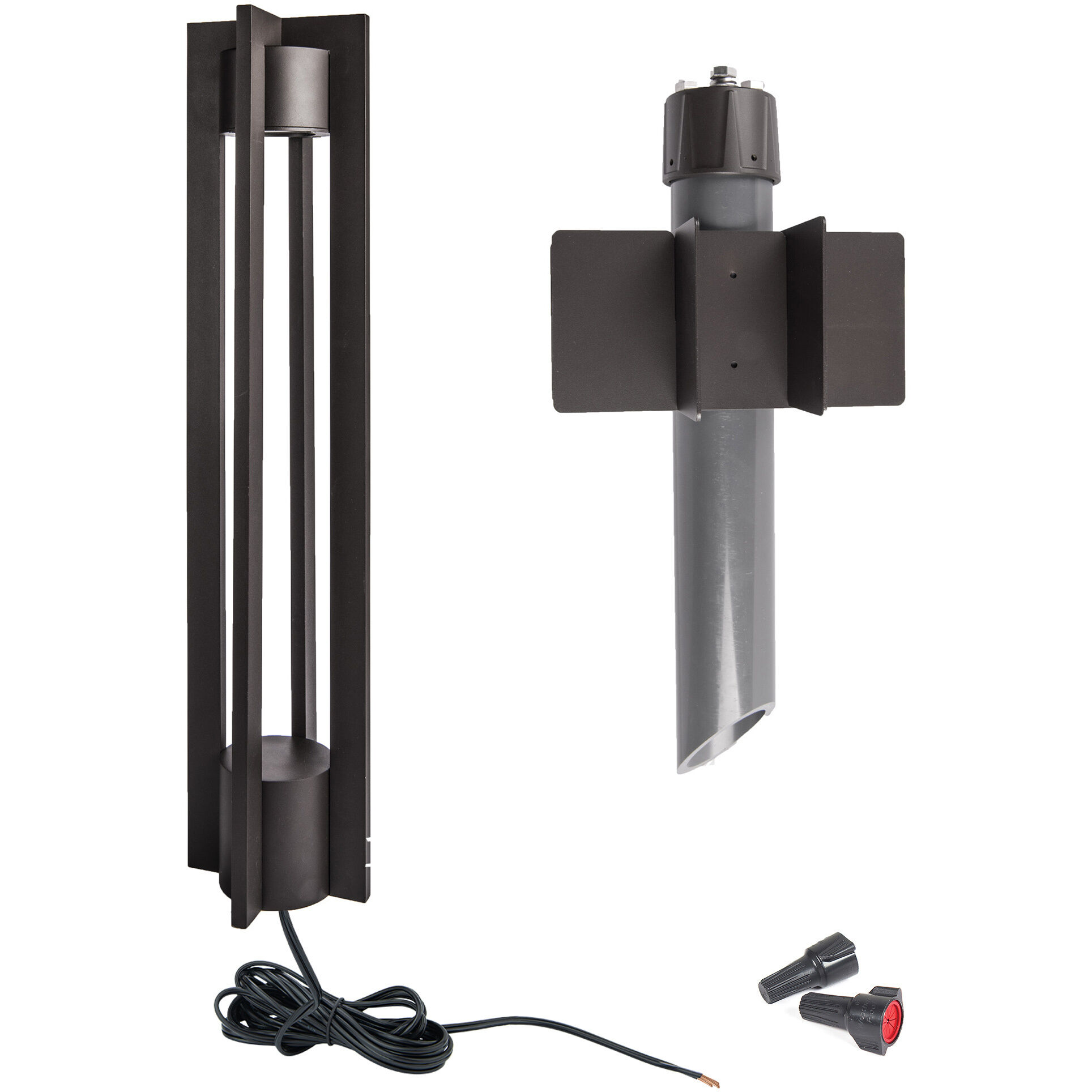 Chamber 12 5.5 watt Black Bollard Lighting in 2700K, WAC Landscape