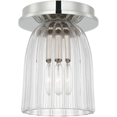 AERIN Asalea LED 4.5 inch Polished Nickel Solitaire Flush Mount Ceiling Light