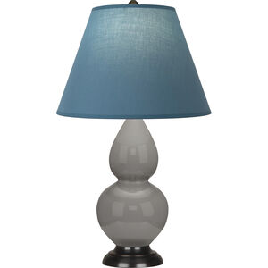 Small Double Gourd 22.75 inch 150.00 watt Smokey Taupe Glazed Ceramic Accent Lamp Portable Light in Smoky Taupe, Bright Blue with Gray