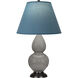 Small Double Gourd 22.75 inch 150.00 watt Smokey Taupe Glazed Ceramic Accent Lamp Portable Light in Smoky Taupe, Bright Blue with Gray