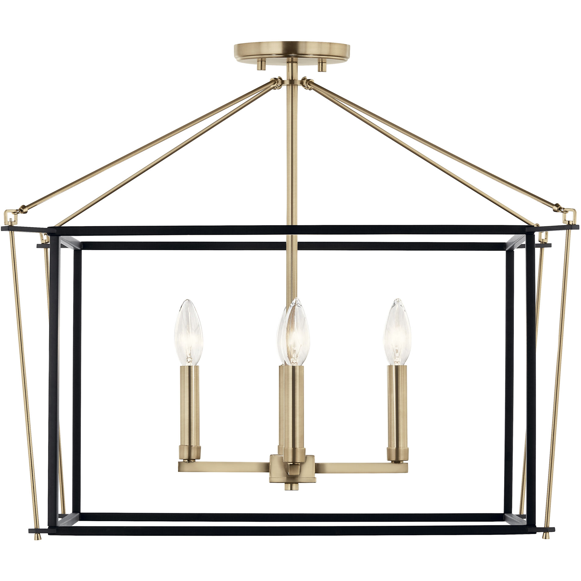Eisley 4 Light 24 inch Champagne Bronze Semi Flush Light Ceiling Light