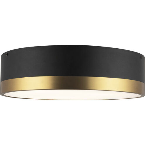 Alora Mood Brisbane 3 Light 16 inch Aged Gold and Matte Black Flush Mount Ceiling Light